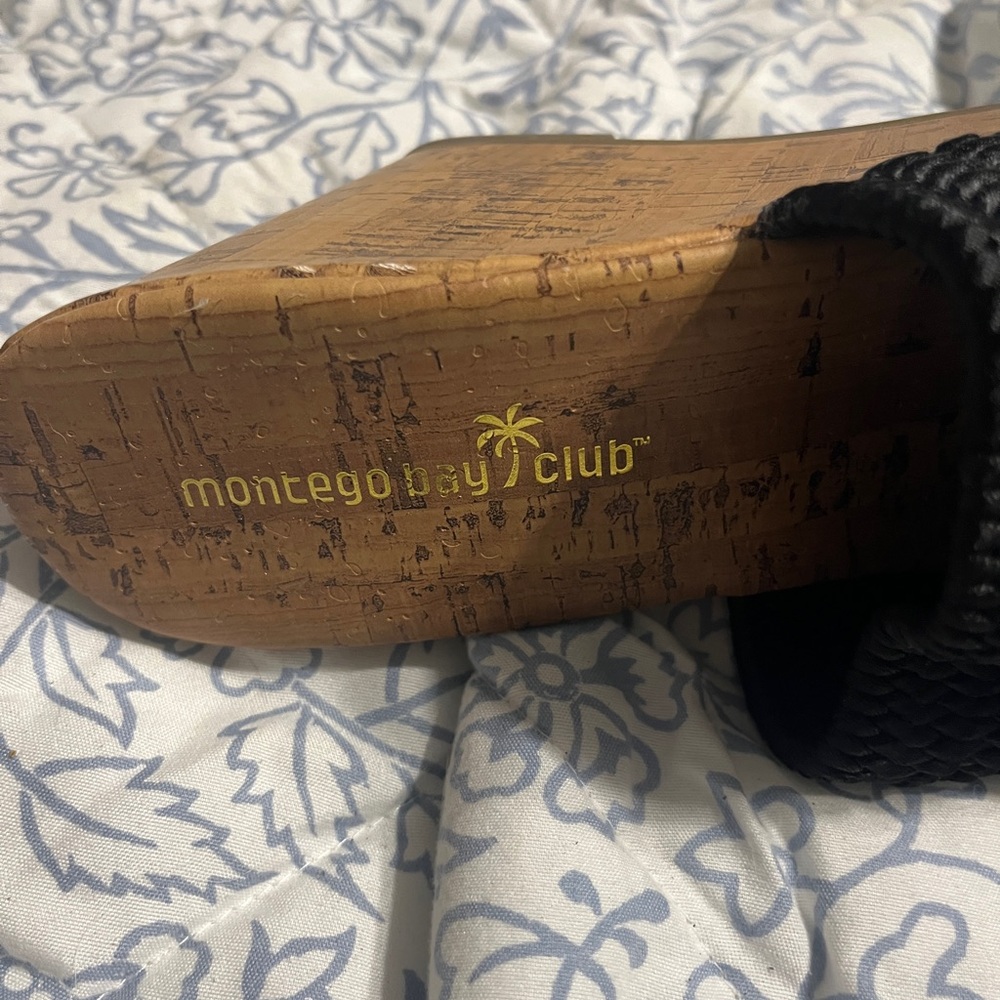 Black Woven Women's Sandals - Picture 3 of 4